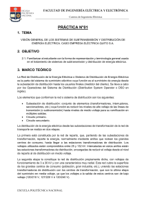 Pr&aacute;ctica 01: Sistemas de Subtransmisi&oacute;n y Distribuci&oacute;n El&eacute;ctrica