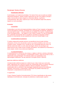 Psicoterapia: Teorias e Percurso