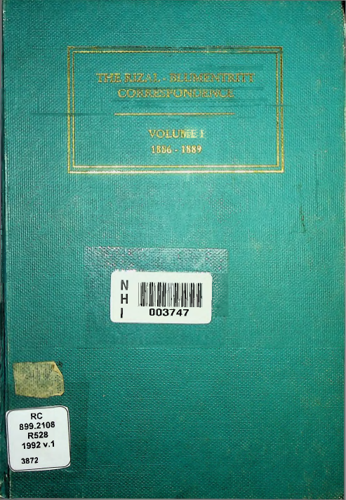 The Rizal-Blumentritt Correspondence Vol 1 (1886-1889) | NHI