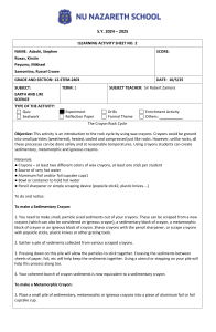 Crayon Rock Cycle Activity Sheet - Earth Science