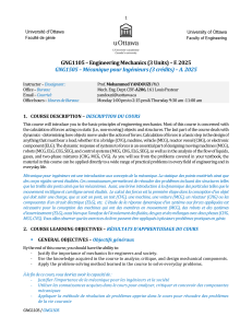 Syllabus du cours GNG1105/GNG1505 M&eacute;canique pour Ing&eacute;nieurs