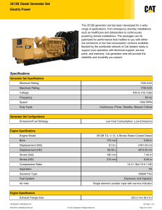 3512B Diesel Generator Set Specs | Electric Power Tech Sheet