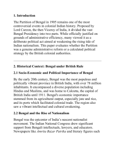 Partition of Bengal: Administrative Reform or Political Strategy?