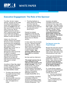 Executive Engagement: The Role of the Sponsor | PMI White Paper