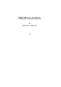 Propaganda by Edward Bernays: Shaping Public Opinion
