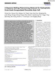 Hydrophobic Perovskite Solar Cell Research