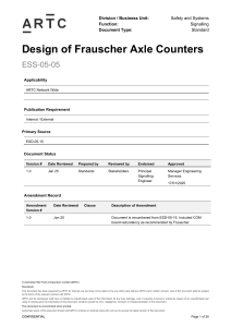 Frauscher Axle Counter Design Standard - ARTC Network