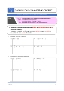 Algebraic Expansion & Factorisation: Expressions & Fractions