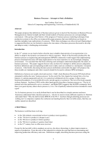 Business Process Definitions: Limitations & Future Research in BPM