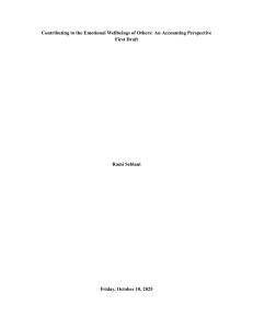 Accounting Perspective on Emotional Well-being: A Conceptual Draft