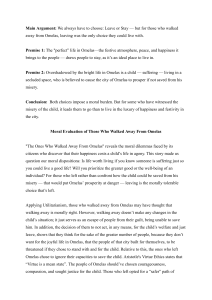 Moral Evaluation of The Ones Who Walked Away From Omelas