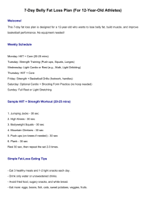 7-Day Belly Fat Loss Plan for 12-Year-Old Athletes: Workouts & Diet