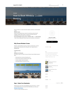 How to Book Windstar Cruises Booking +1–800–837–4460 or +1–800–406–8495