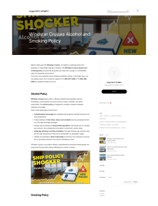 Windstar Cruises Alcohol and Smoking Policy Call +1–800–837–4460 or +1–800–406–8495