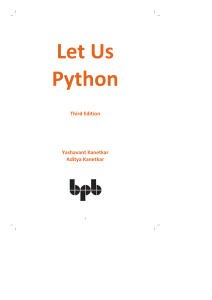 Let Us Python Third Edition Textbook by Yashavant Kanetkar
