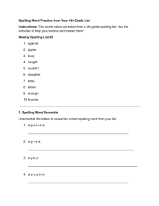 4th Grade Spelling Word Practice: List #2 with Scramble & Sentences