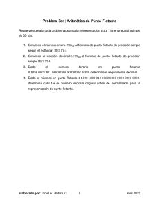 Problemas de Aritm&eacute;tica de Punto Flotante IEEE 754