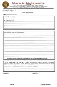 Colegio de San Gabriel Arcangel Learning Diary Template