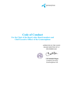 Grameenphone Code of Conduct for Board, CEO | Ethical Business Standards