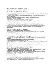 Resumo Termodin&acirc;mica Engenharia Qu&iacute;mica