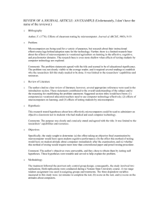 Review of a Journal Article on Microcomputer Testing