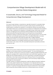 Sustainable Village Development Model: AI, Iron Dome & Rural Transformation