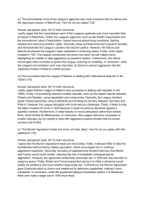 History Exam Answers: League of Nations, Cold War, World War II