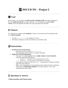 DSCI-D 351 Project 2: LSH & Minhashing for Document Similarity