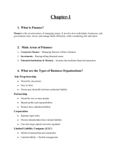 Finance Fundamentals: Concepts, Markets, and Business Organizations