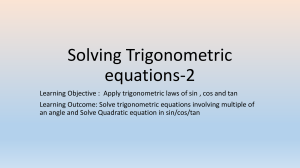 Solving Trigonometric Equations: Advanced Techniques