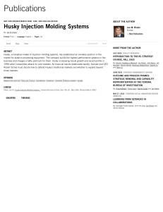 Husky Injection Molding Systems Case Study | Strategy