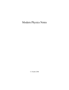 Modern Physics Notes: Relativity & Quantum Theory