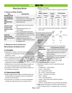 CIE AS-Level Biology Practical Notes: Mark Scheme & Experimental Skills