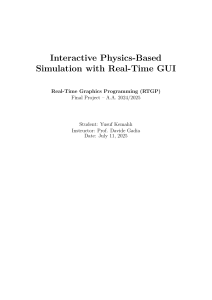 Interactive Physics Simulation Project Report