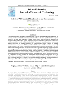 Effects of AI-Generated Misinformation & Disinformation on Economy