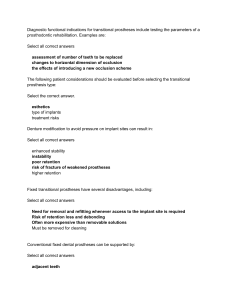 Transitional Prostheses: Exam Questions & Answers