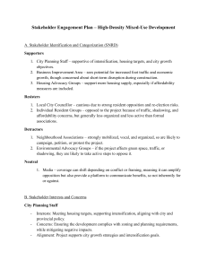 Stakeholder Engagement Plan for High-Density Mixed-Use Development
