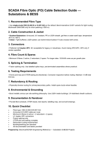 SCADA Fibre Optic Cable Selection Guide: Substations & BESS Projects