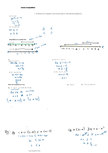 Linear & Quadratic Inequalities: Solutions, Graphs & Set Notation