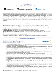 Malathy R: Technical Program Manager | Walmart | Ex-SAP Resume