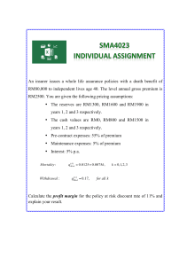 Actuarial Profit Margin Calculation: Whole Life Assurance Assignment
