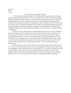 "Sweetheart of the Song Tra Bong" Analysis Essay