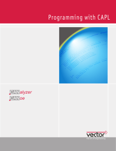 Programming with CAPL for CANalyzer & CANoe