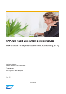 SAP CBTA How-to Guide: Component Based Test Automation (7.1 SP10+)