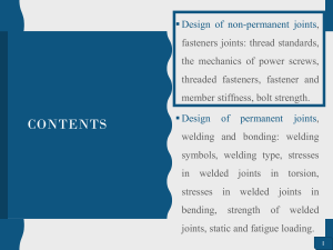 Joint Design: Fasteners, Welding & Bonding