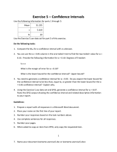 Confidence Intervals Exercise: Statistics Problem Set