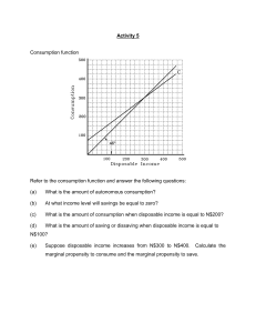 Consumption Function Activity: Economics Worksheet
