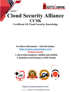 CCSK Exam Questions: Cloud Security Knowledge Practice