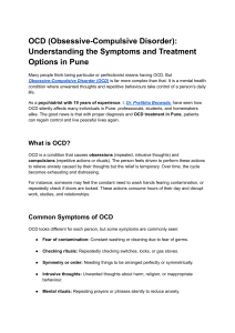 OCD: Symptoms, Treatment Options in Pune | Dr. Pratibha Bezwada