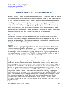 Scientific Research Paper Guide for Undergraduates